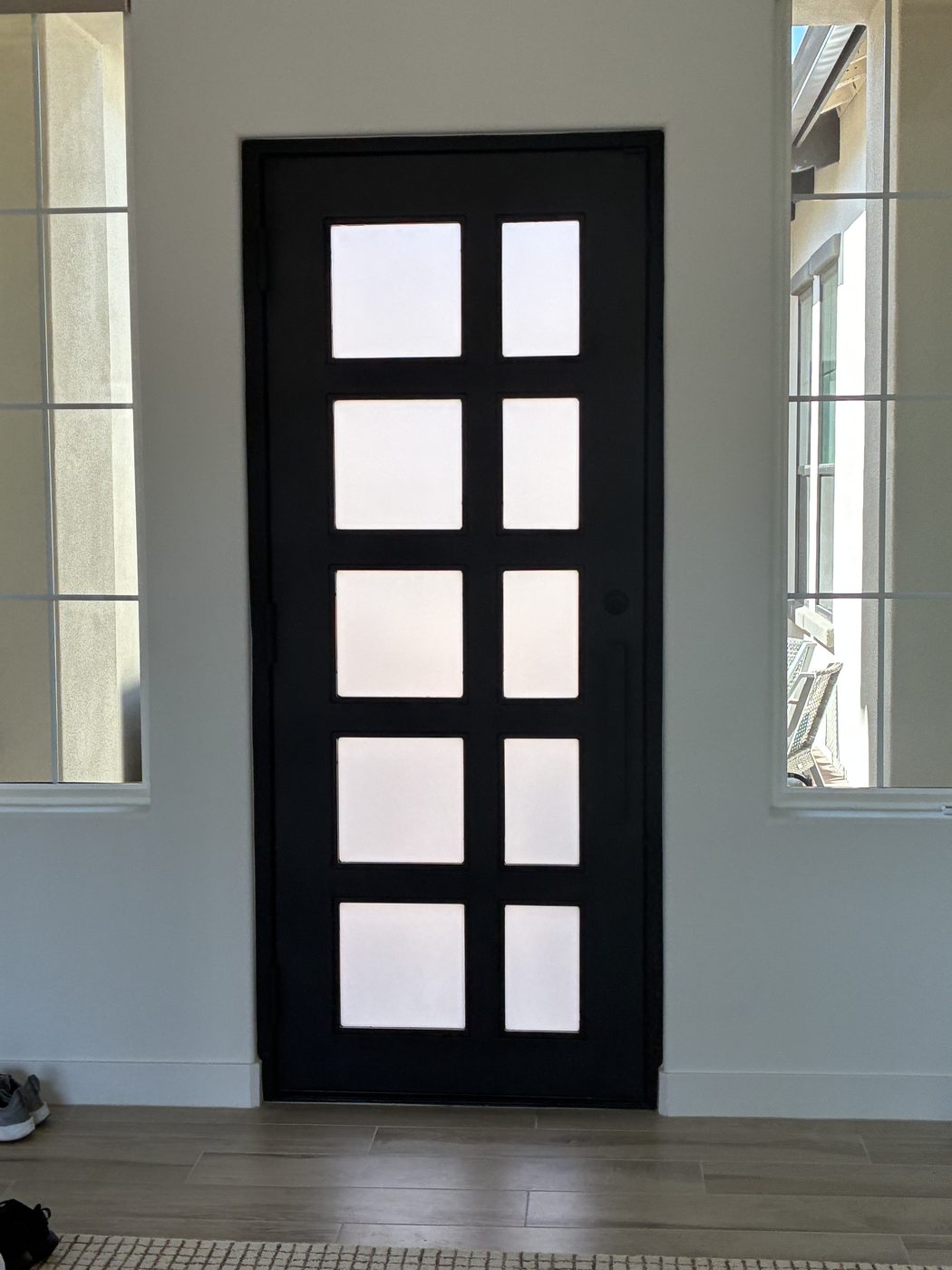 Frost film on a front door